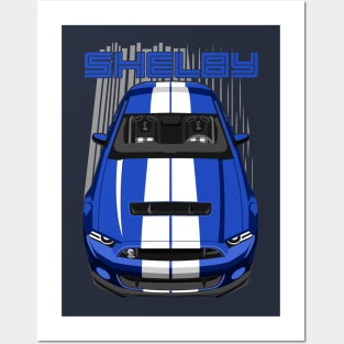 Shelby GT500 S197 - Blue & White Posters and Art